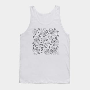 Patern black roses Tank Top